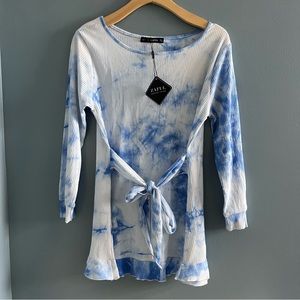 Zaful Ruffle Hem Tie Dye Dress